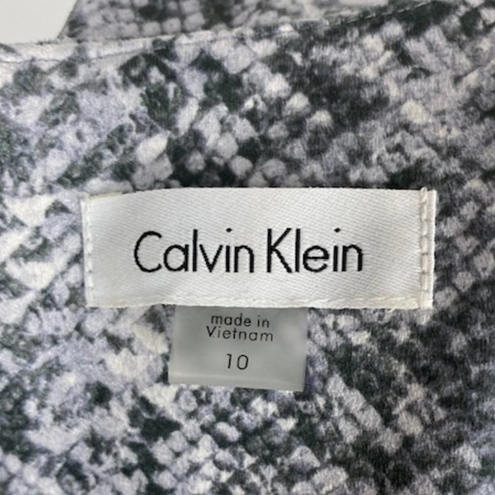 Calvin Klein Dress Womens 10 Gray Animal Print Faux Suede Sleeveless Sheath - Picture 9 of 12